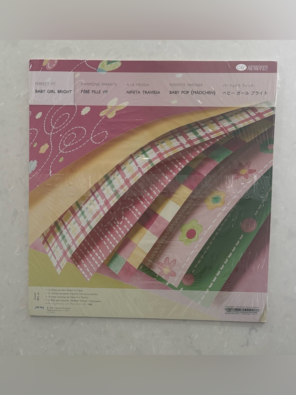Creative Memories Perfect Fit Baby Girl Bright Paper Pack